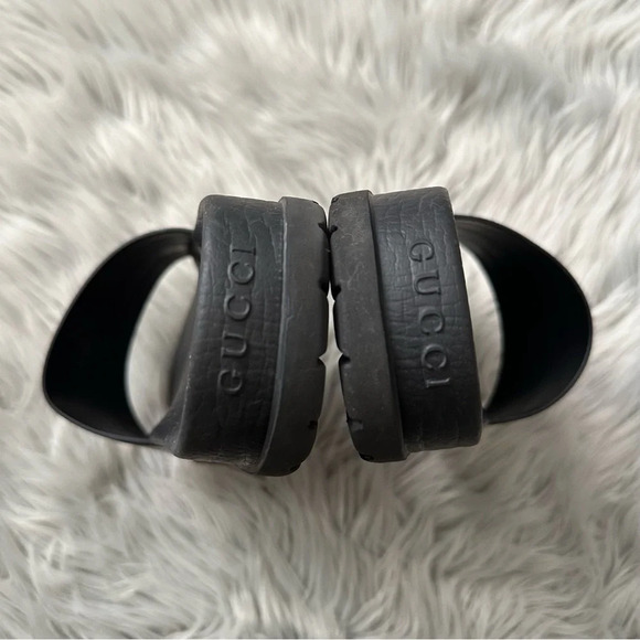 GUCCI Men’s Web Rubber Slide Sandal Size 11 - Picture 6 of 11